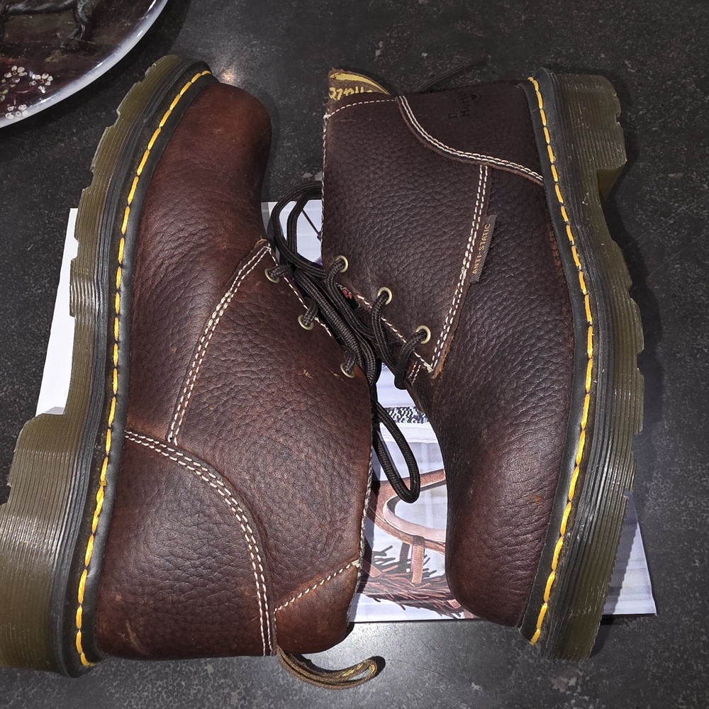 Dr. Martens Women's Brown Leather SAFETY Boots - Picture 4 of 15